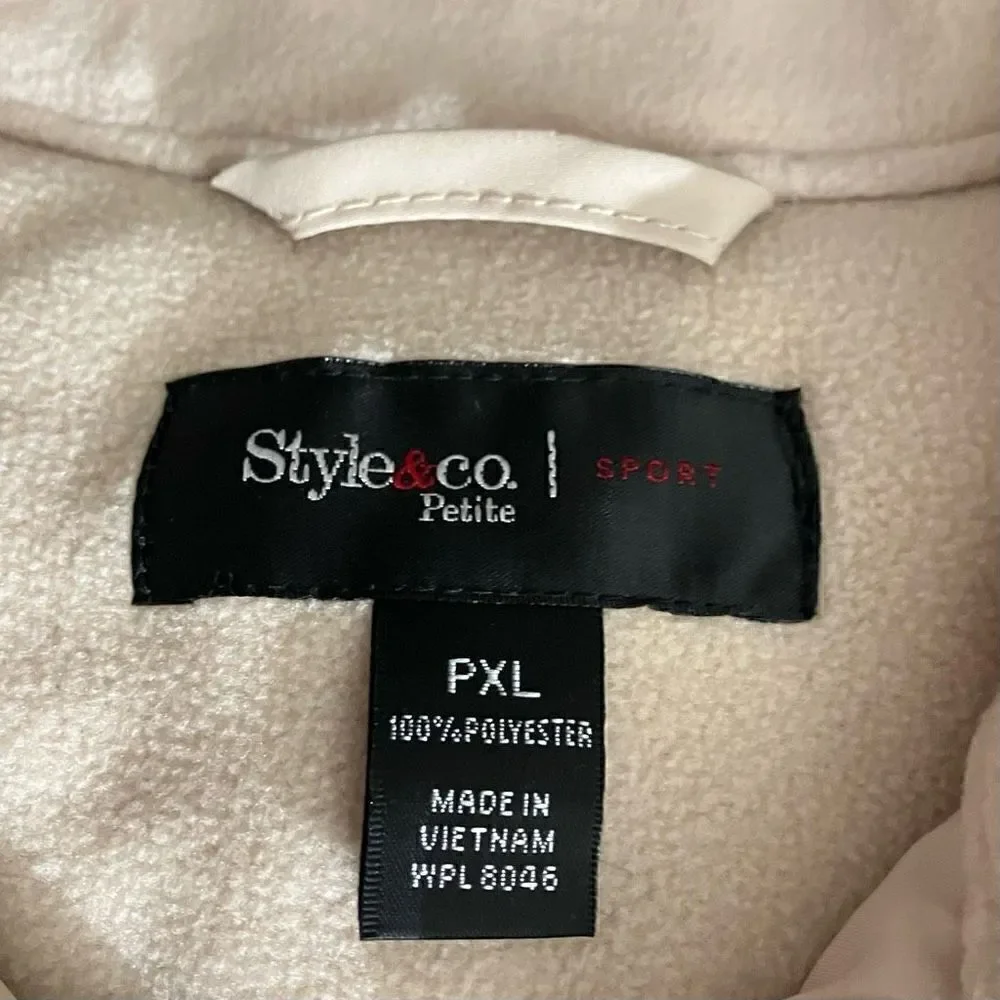 Style & Co Fleece/Quilted Zipfront Jacket / SZ: XLP / NWT